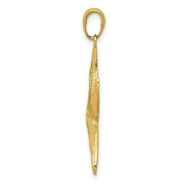 14K Yellow Gold Diamond-cut StarFish Pendant