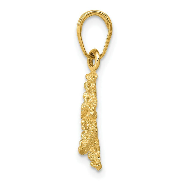 14K Yellow Gold StarFish Pendant 20mm length