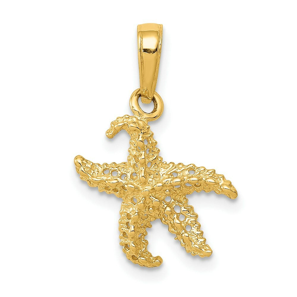 14K Yellow Gold StarFish Pendant 20mm length