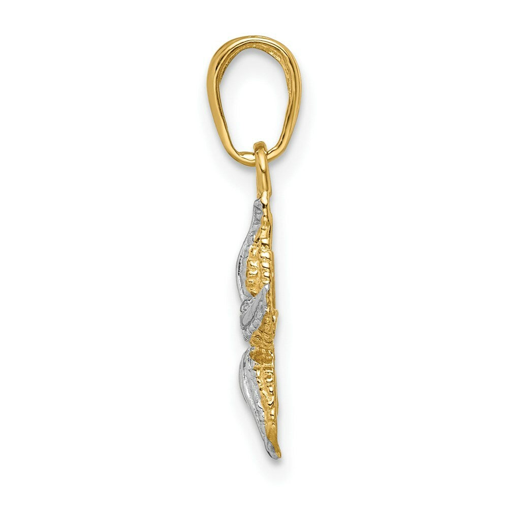 14K Yellow Gold & Rhodium StarFish Pendant