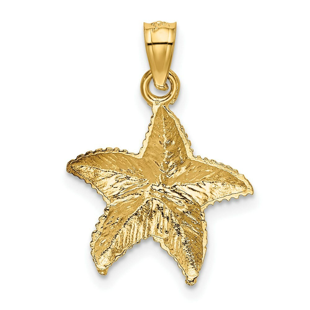 14K Yellow Gold StarFish Pendant 22mm length