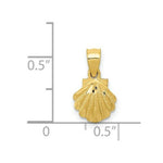 Load image into Gallery viewer, 14K Yellow Gold Scallop Shell Pendant 8mm width
