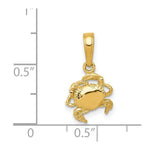 Load image into Gallery viewer, 14K Yellow Gold Crab Pendant
