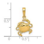 Load image into Gallery viewer, 14K Yellow Gold Crab Pendant

