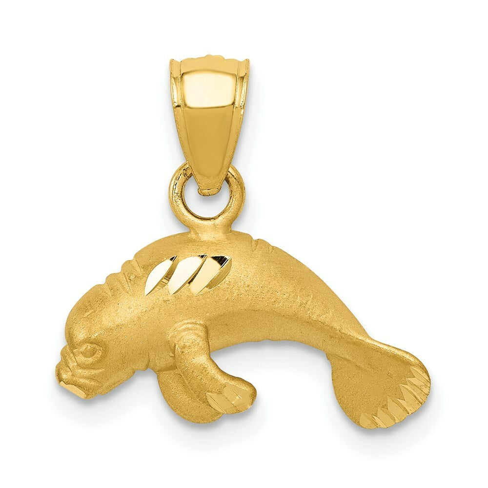 14K Yellow Gold Manatee Pendant