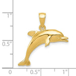 Load image into Gallery viewer, 14K Yellow Gold Jumping Dolphin Pendant
