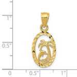 Load image into Gallery viewer, 14K Yellow Gold Dolphin and Palm Tree Pendant
