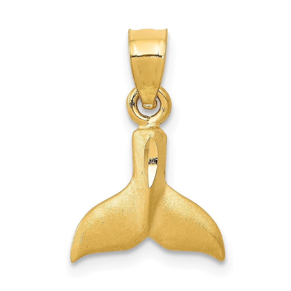 14K Yellow Gold Whale Tail Pendant