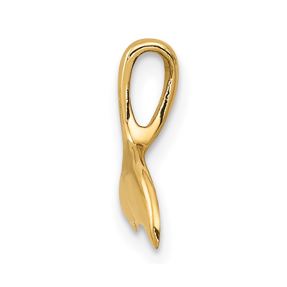14K Yellow Gold Whale Tail Chain Slide