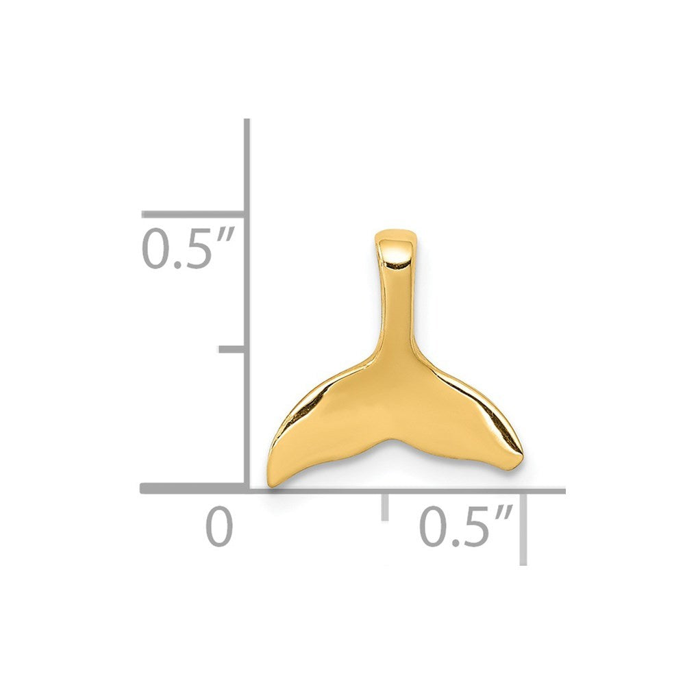 14K Yellow Gold Whale Tail Chain Slide