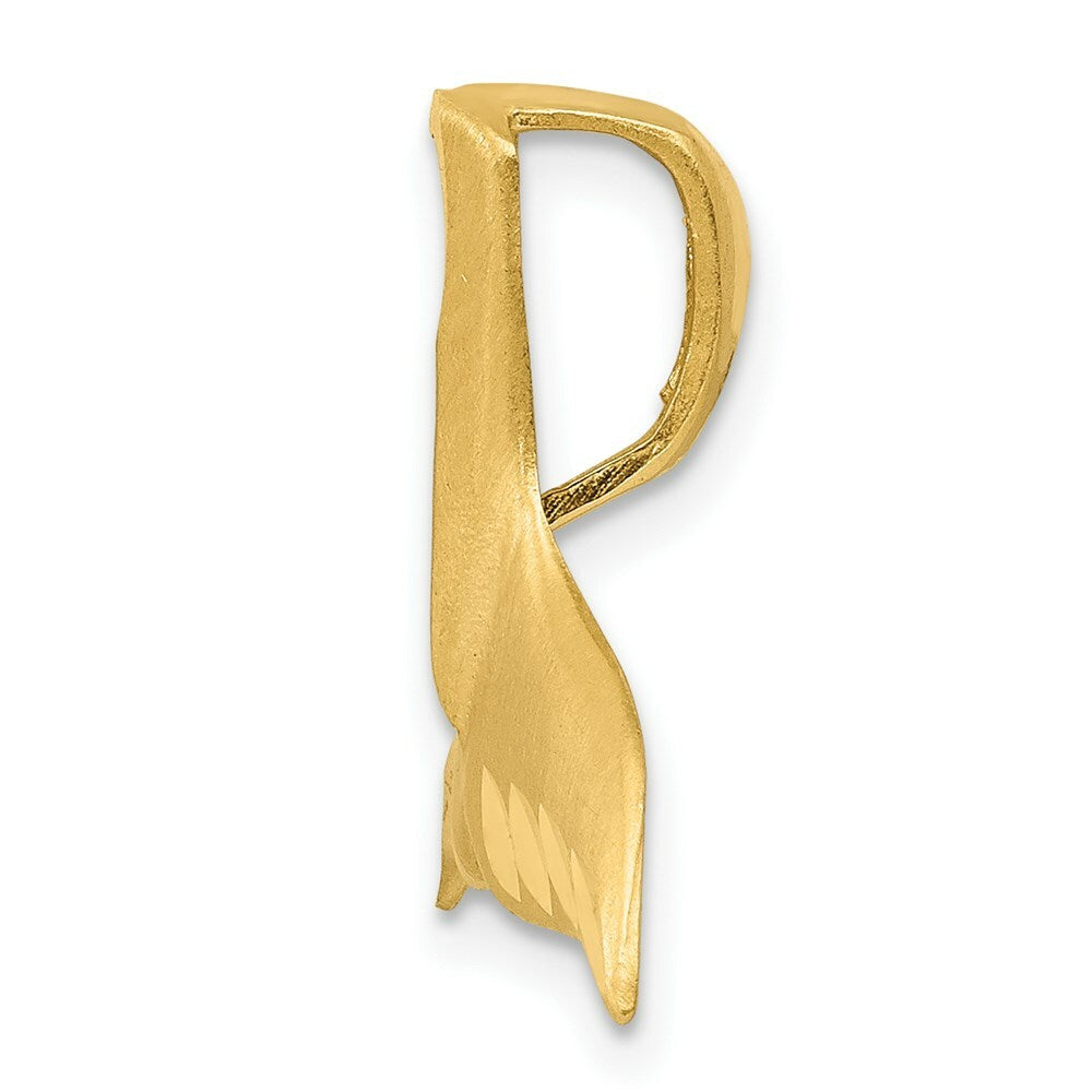 14K Yellow Gold Diamond-cut Whale Tail Slide