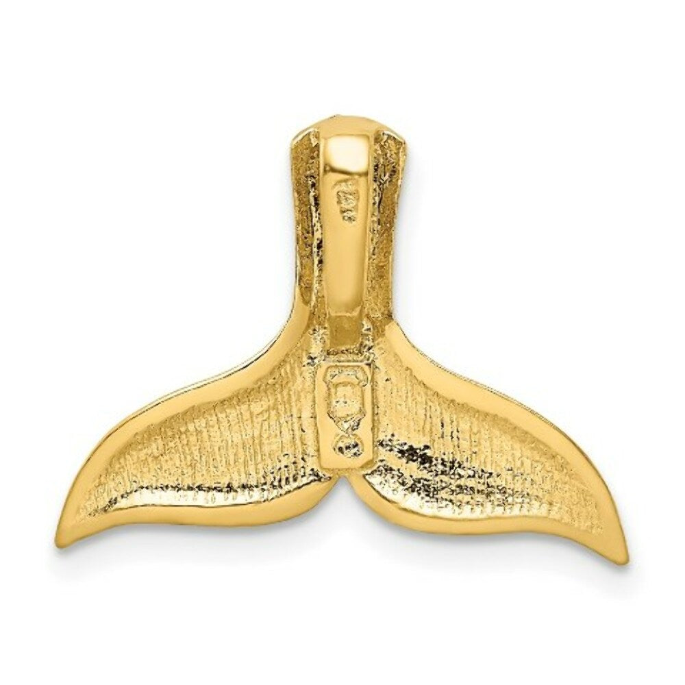 14K Yellow Gold Diamond-cut Whale Tail Slide