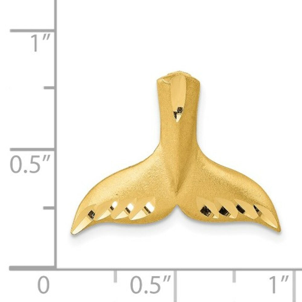 14K Yellow Gold Diamond-cut Whale Tail Slide