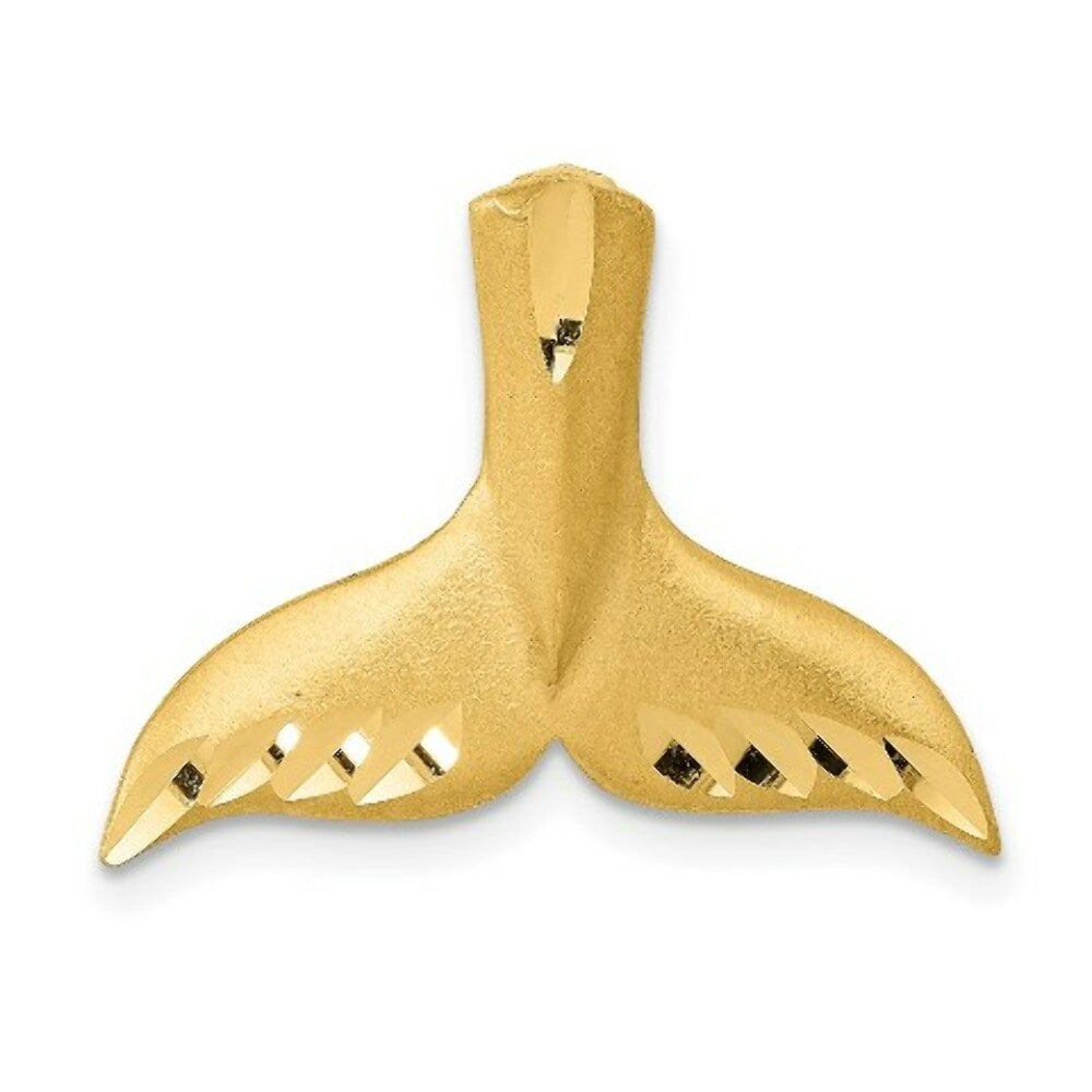14K Yellow Gold Diamond-cut Whale Tail Slide