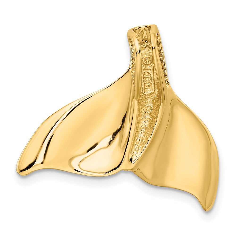 14K Yellow Gold Whale Tail Slide