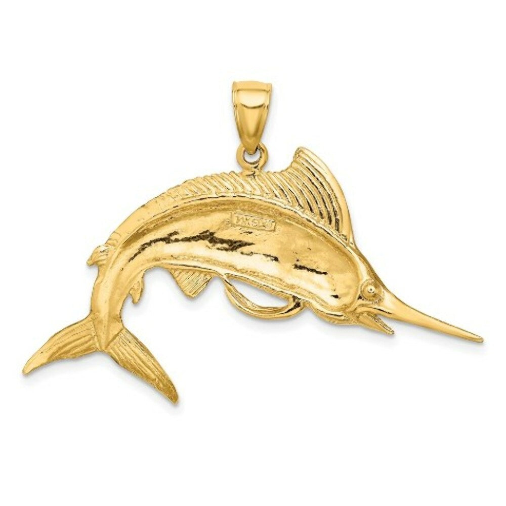 14K Yellow Gold Marlin Pendant