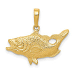Load image into Gallery viewer, 14K Yellow Gold Open Mouthed Bass Fish Pendant

