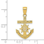 Load image into Gallery viewer, 14K Yellow Gold Mariner's Cross Pendant 25mm length
