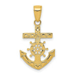 Load image into Gallery viewer, 14K Yellow Gold Mariner's Cross Pendant 25mm length
