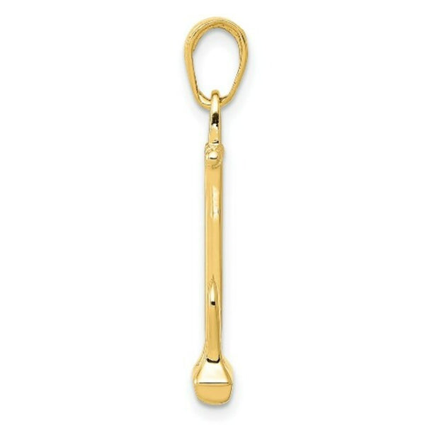 14K Yellow Gold Navy Anchor Pendant