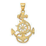 Load image into Gallery viewer, 14K Yellow Gold Large Anchor w/Wheel Pendant

