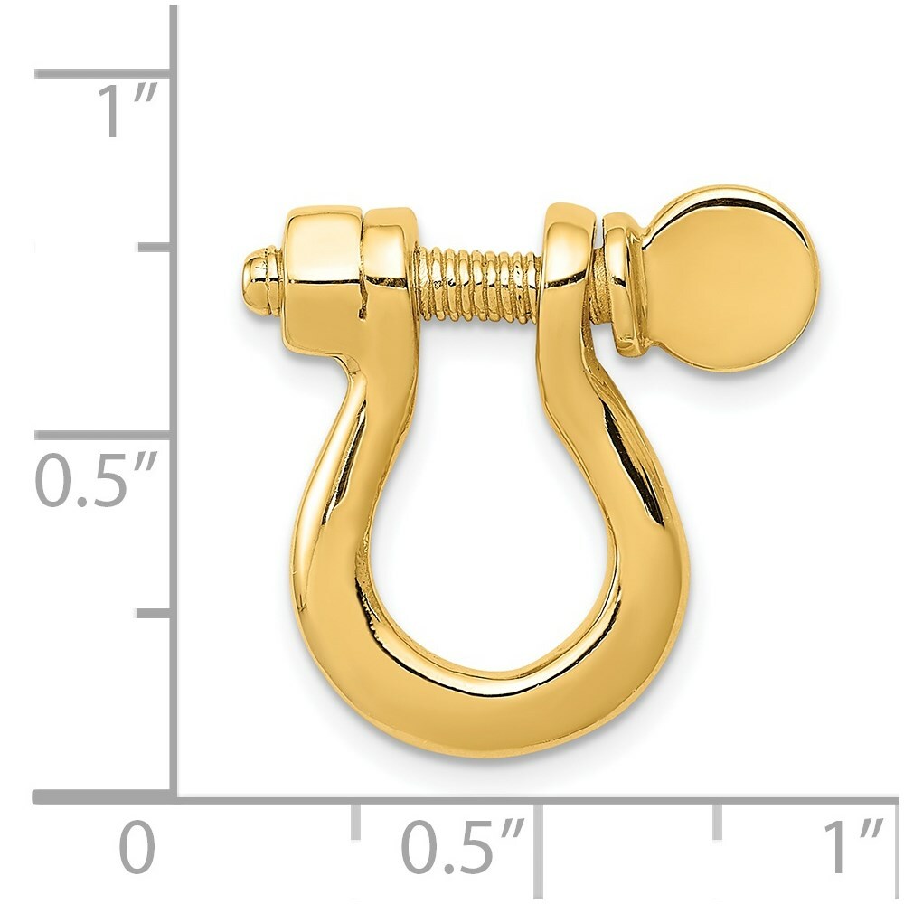 14K Yellow Gold Large Shackle Link Pendant