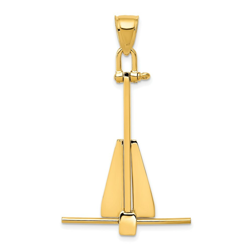14K Yellow Gold Moveable Anchor Pendant
