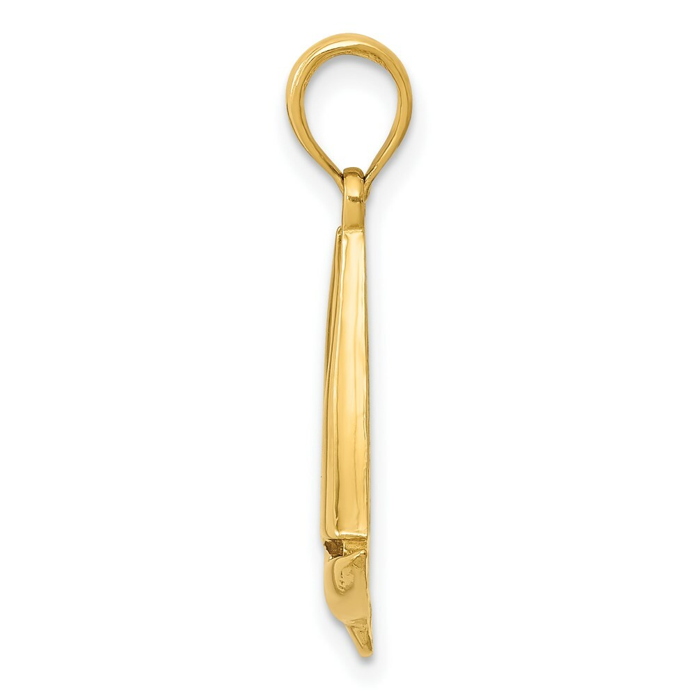 14K Yellow Gold Sailboat Pendant