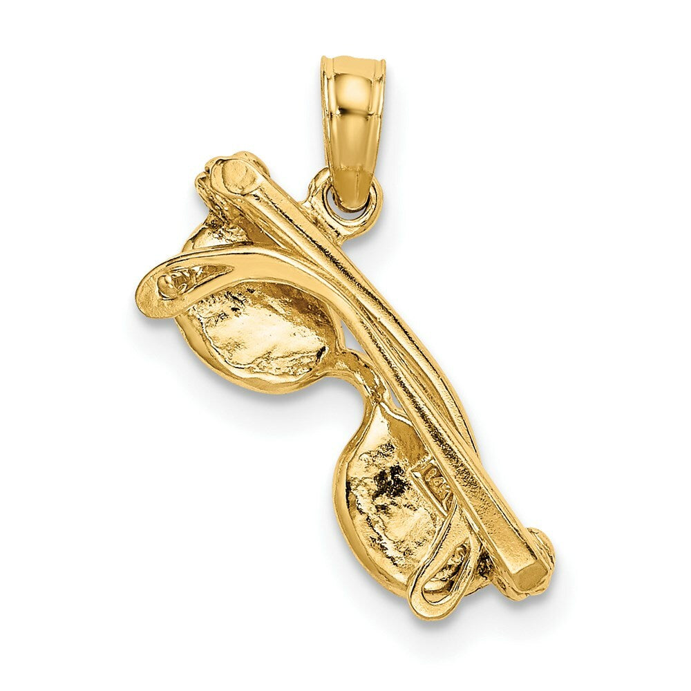 14K Yellow Gold Aqua Enameled Sunglasses Pendant