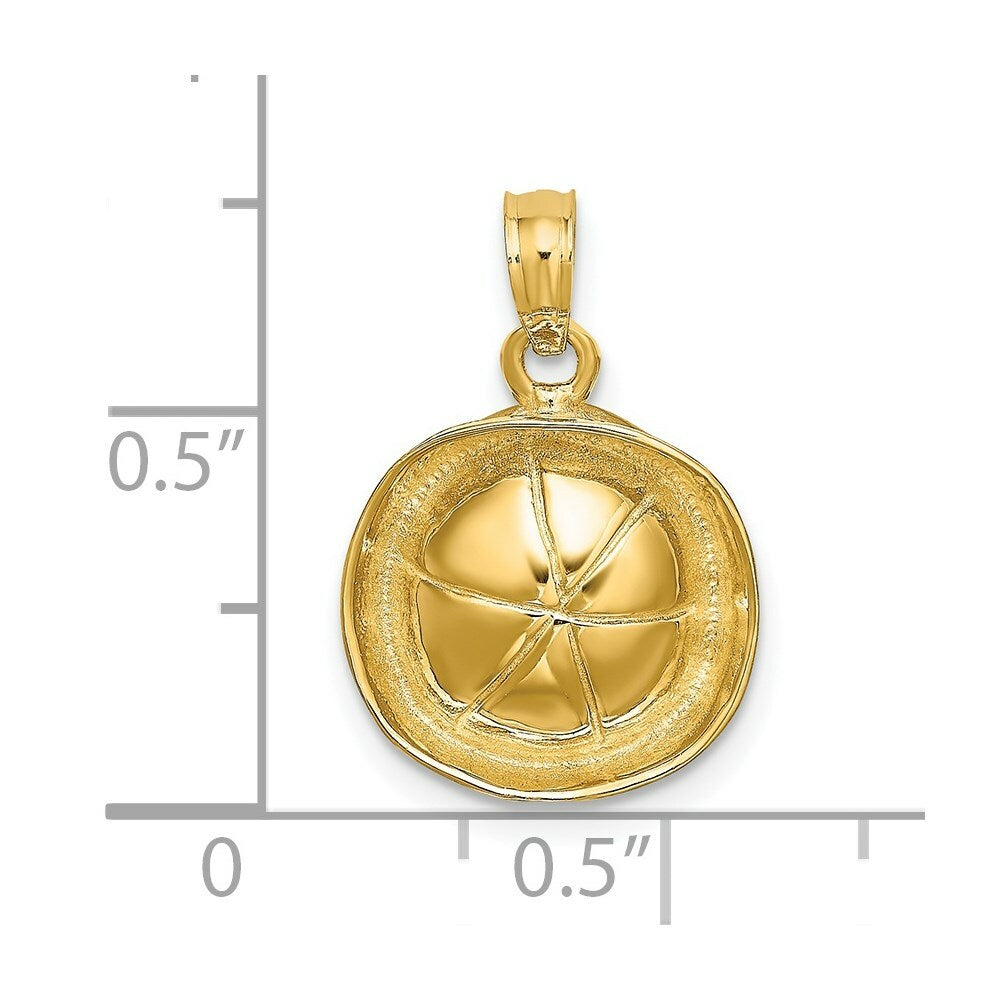 14K Yellow Gold Sailor Hat Charm Pendant