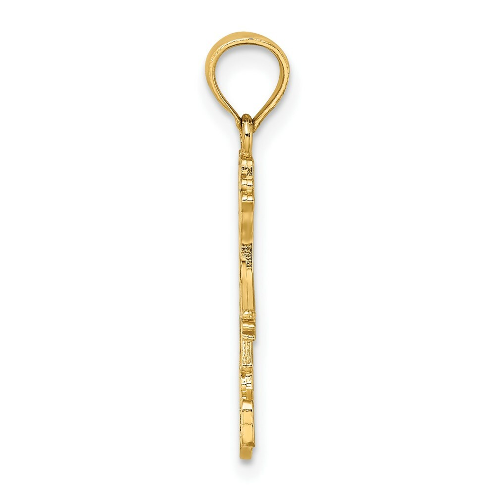 14K Yellow Gold Girl Charm Pendant