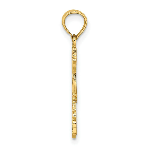 14K Yellow Gold Girl Charm Pendant