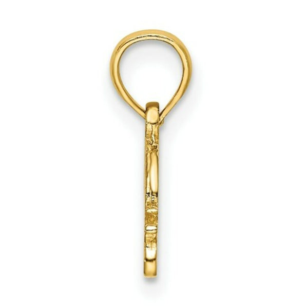 14K Yellow Gold Textured Mini Snail Charm Pendant