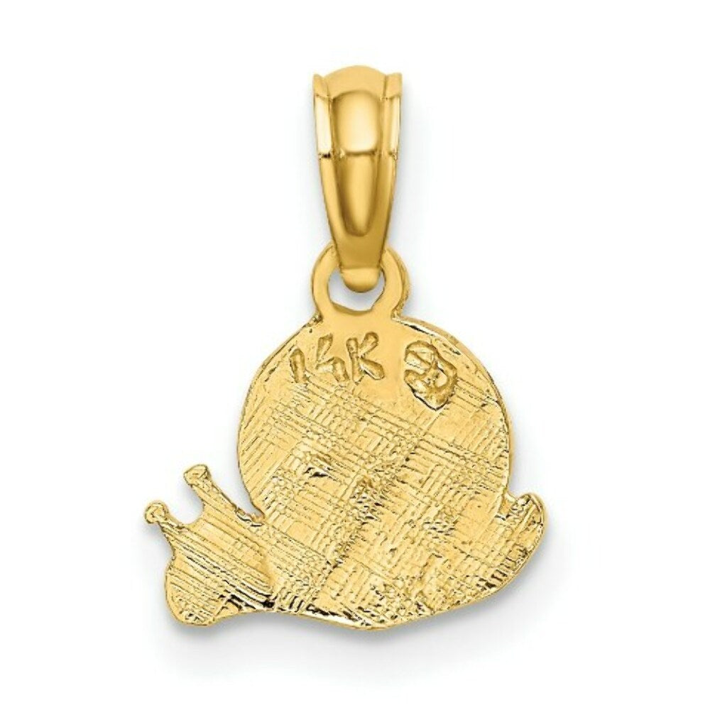 14K Yellow Gold Textured Mini Snail Charm Pendant
