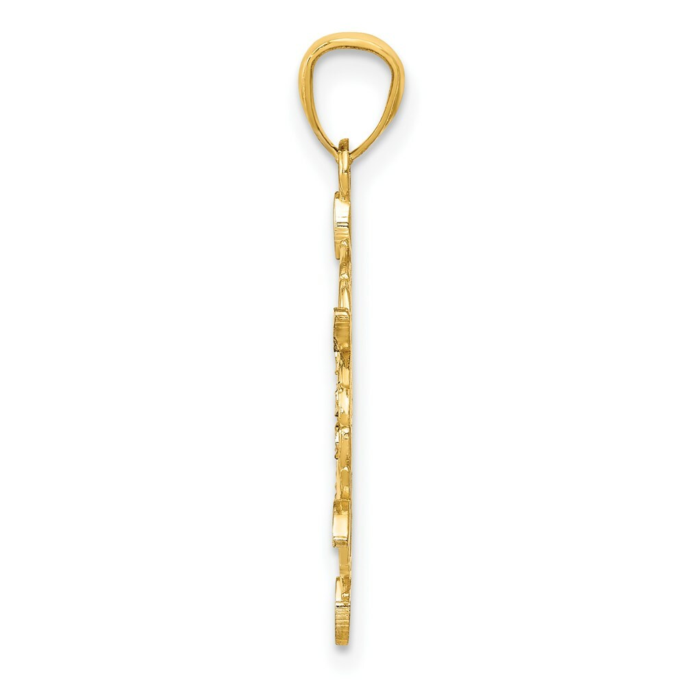 14K Yellow Gold & Rhodium Diamond-cut Snowflake Pendant