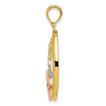 Load image into Gallery viewer, 14K Yellow Gold Yellow &amp; Rose Gold w/Rhodium Sun, Moon &amp; Star Oval Pendant
