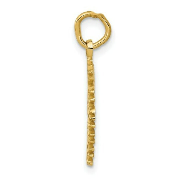 14K Yellow Gold Flaming Sun Charm