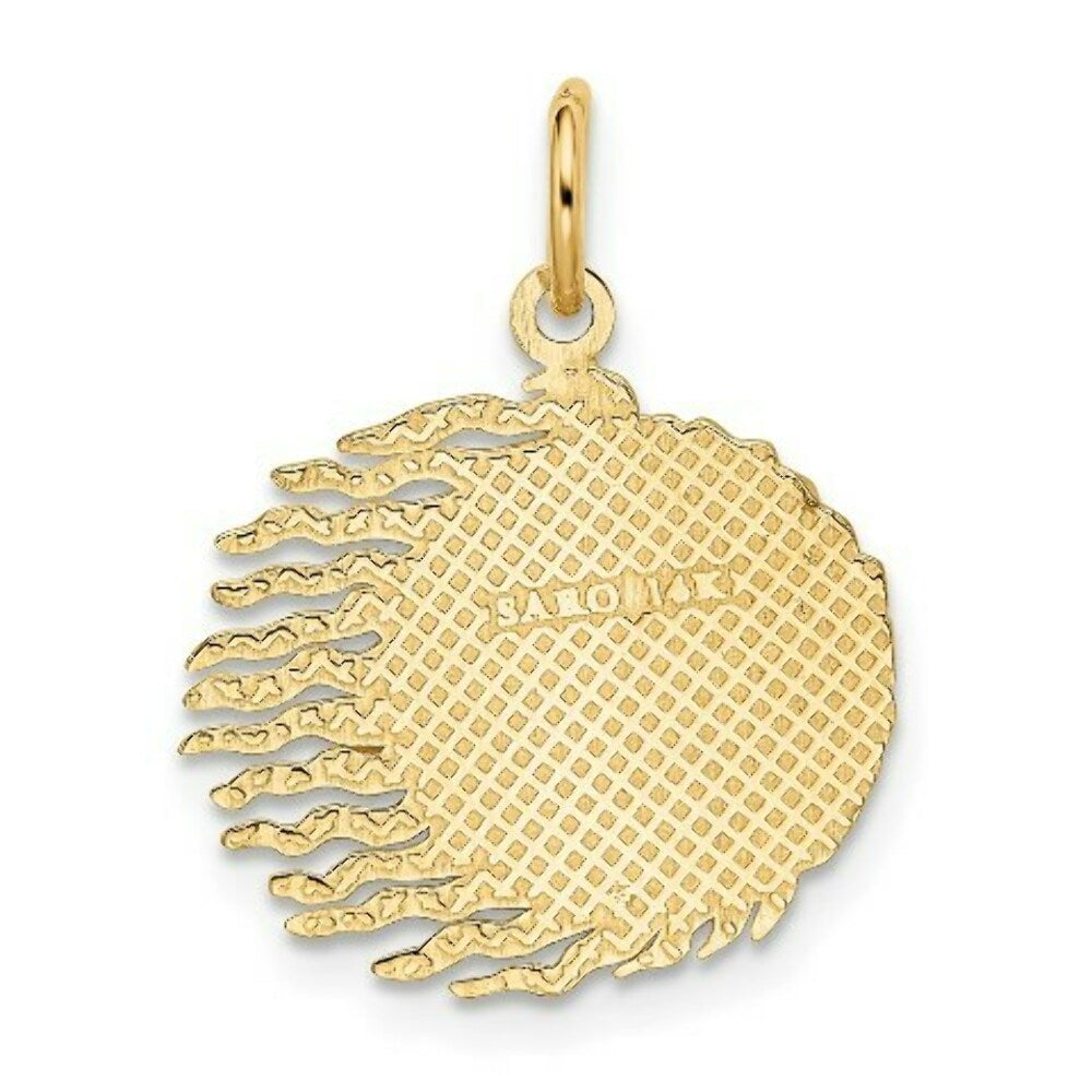 14K Yellow Gold Flaming Sun Charm