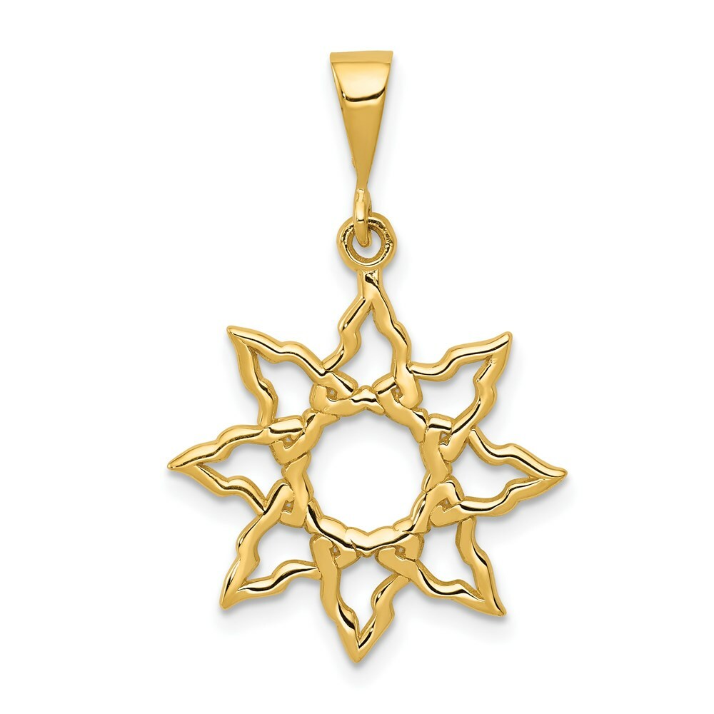 14K Yellow Gold Sun Charm