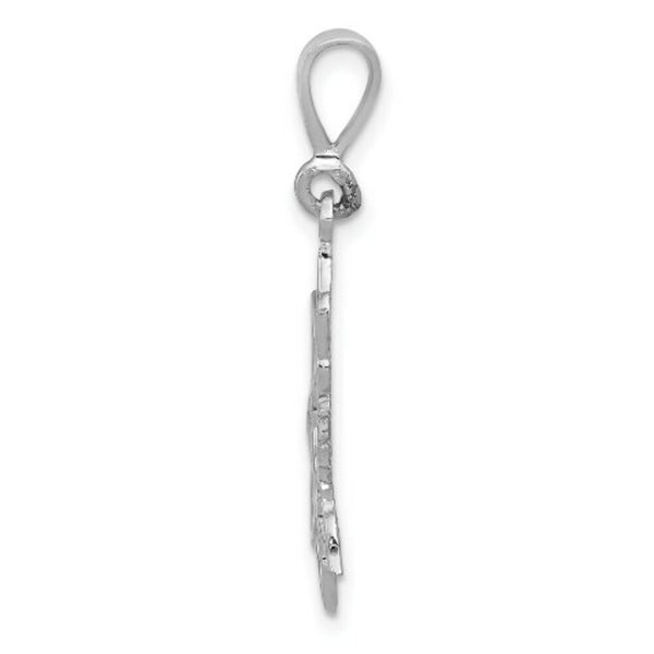 14K White Gold Sun Charm