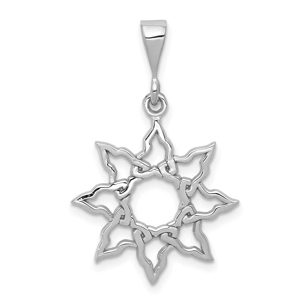 14K White Gold Sun Charm