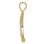 Load image into Gallery viewer, 14K Yellow Gold Yellow, Rose and Rhodium Diamond-cut Moon Pendant
