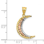 Load image into Gallery viewer, 14K Yellow Gold Yellow, Rose and Rhodium Diamond-cut Moon Pendant
