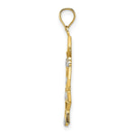 Load image into Gallery viewer, 14K Yellow Gold with White Rhodium Diamond-cut Star Cluster Charm Pendant
