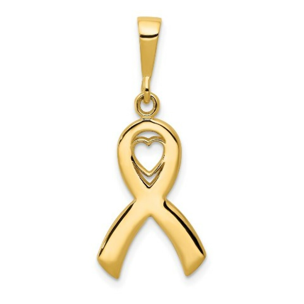 14K Yellow Gold Heart In Awareness Pendant