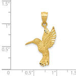 Load image into Gallery viewer, 14K Yellow Gold Diamond-cut Hummingbird Pendant
