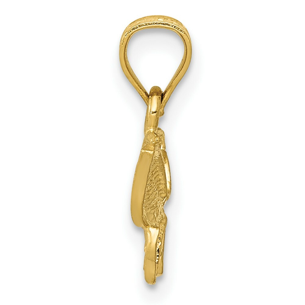 14K Yellow Gold Diamond-cut Butterfly Pendant