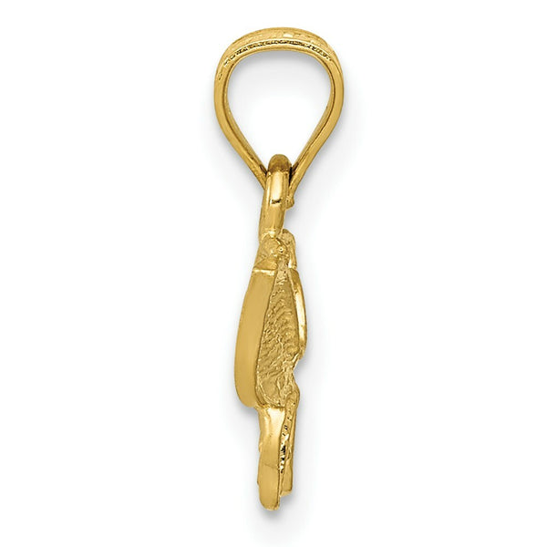 14K Yellow Gold Diamond-cut Butterfly Pendant