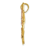Load image into Gallery viewer, 14K Yellow Gold Yellow &amp; Rose Gold w/Rhodium Diamond-cut Butterfly Pendant
