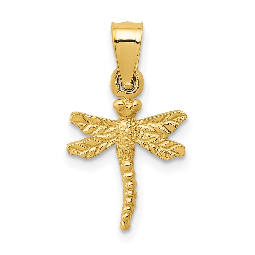 14K Yellow Gold Dragonfly Pendant